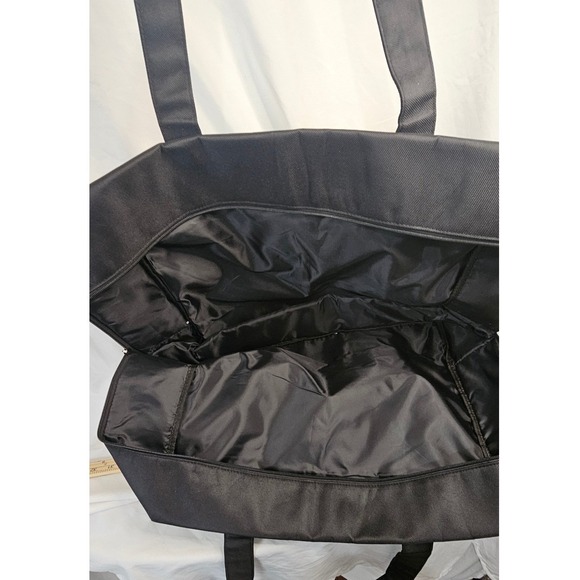 Yves Saint Laurent Beaute Black Canvas Tote Bag YSL Logo Travel Duffle Bag Large - Picture 6 of 6